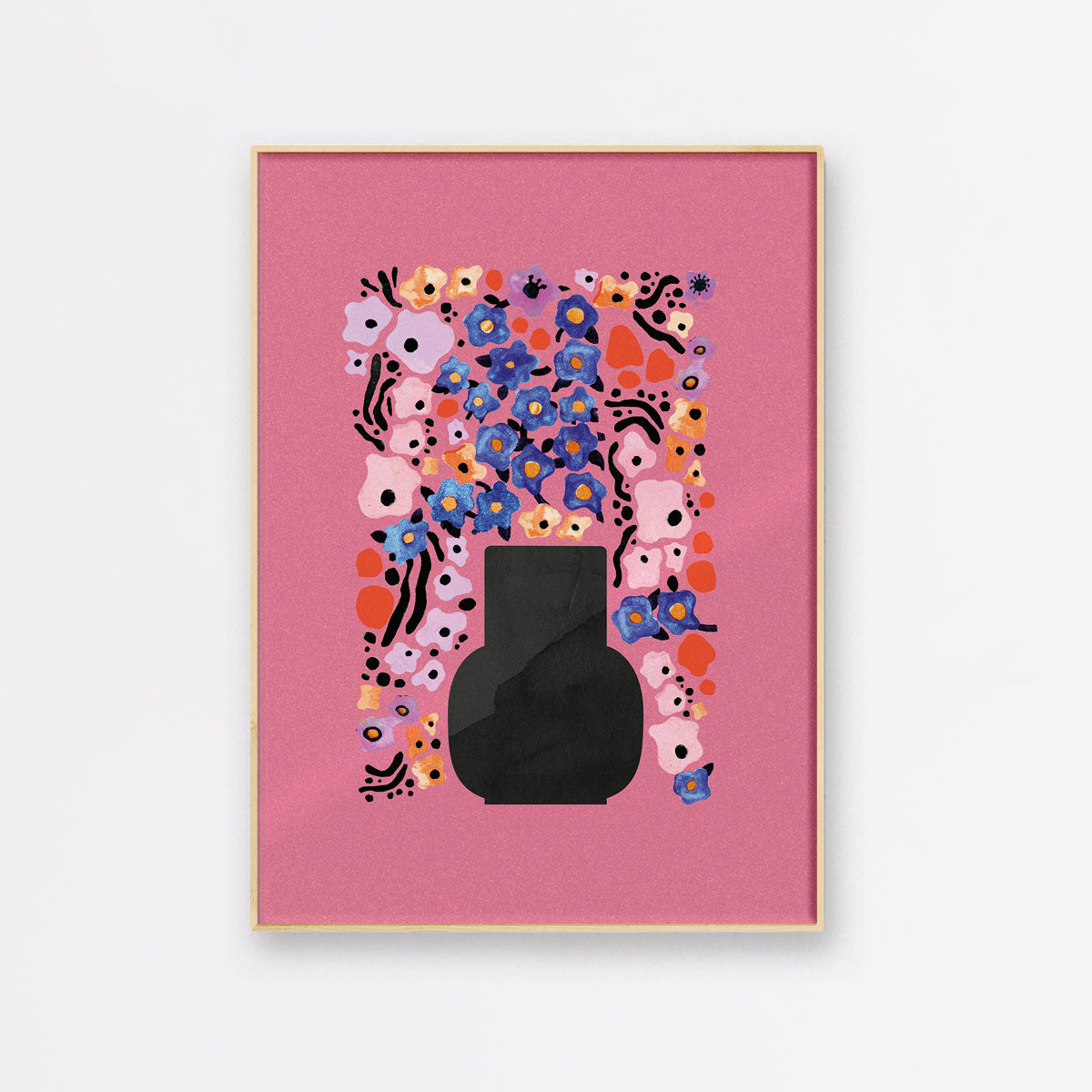 Poster Blumenvase rosa