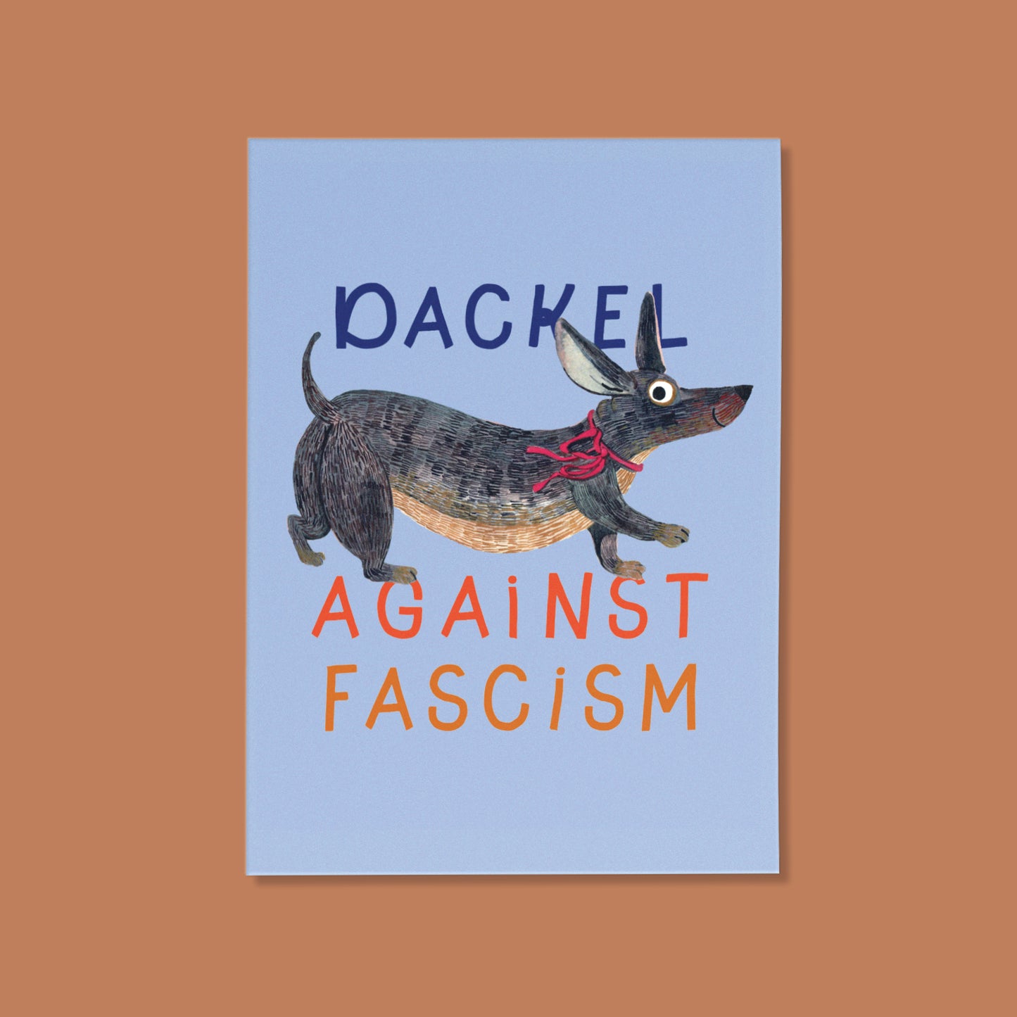 Postkarte Dackel against fascism