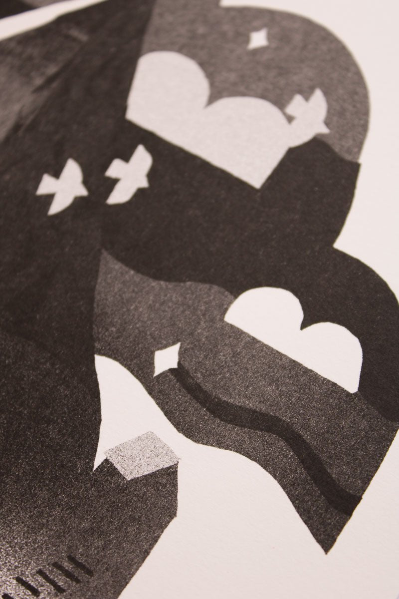Riso Print "Dorf - Disco" • limitierter Kunstdruck Risografie - Halber Hahn