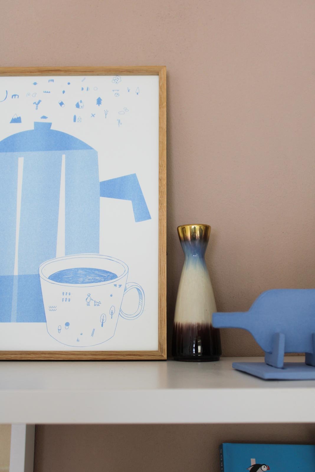 Riso Print Kaffeekanne Risografie - Halber Hahn