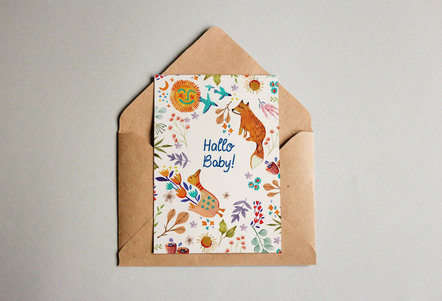 Postkarte Hallo Baby!
