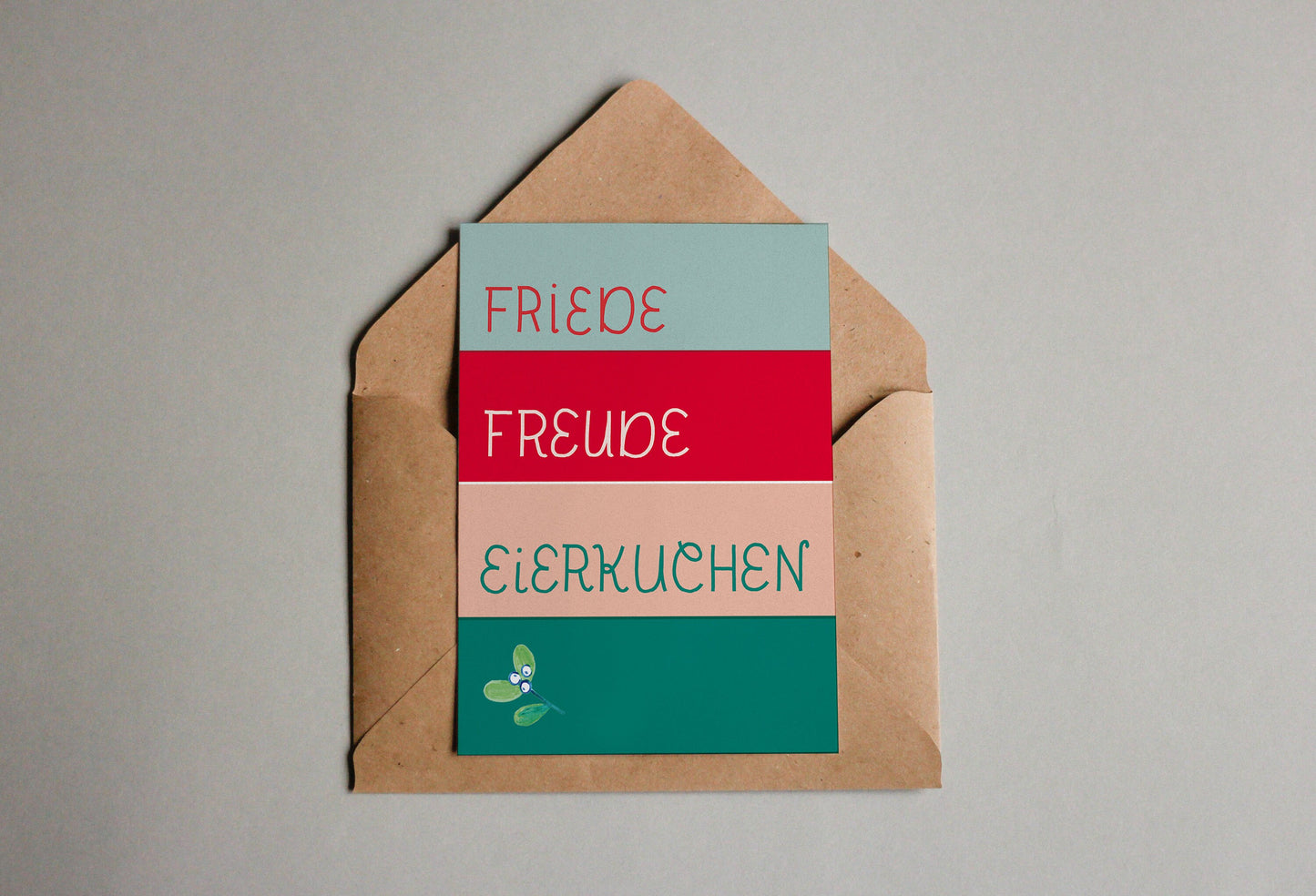 Postkarte Friede Freude Eierkuchen