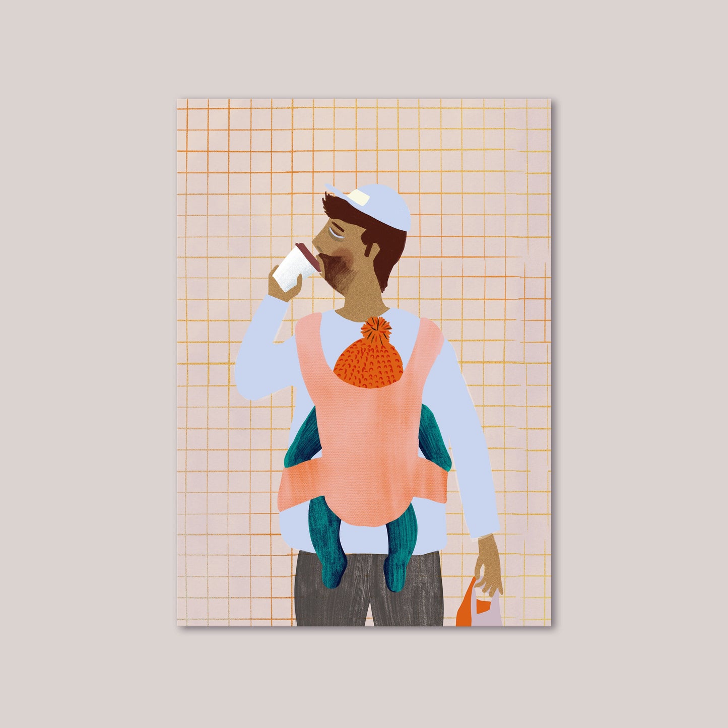 Postkarte Coffee Dad