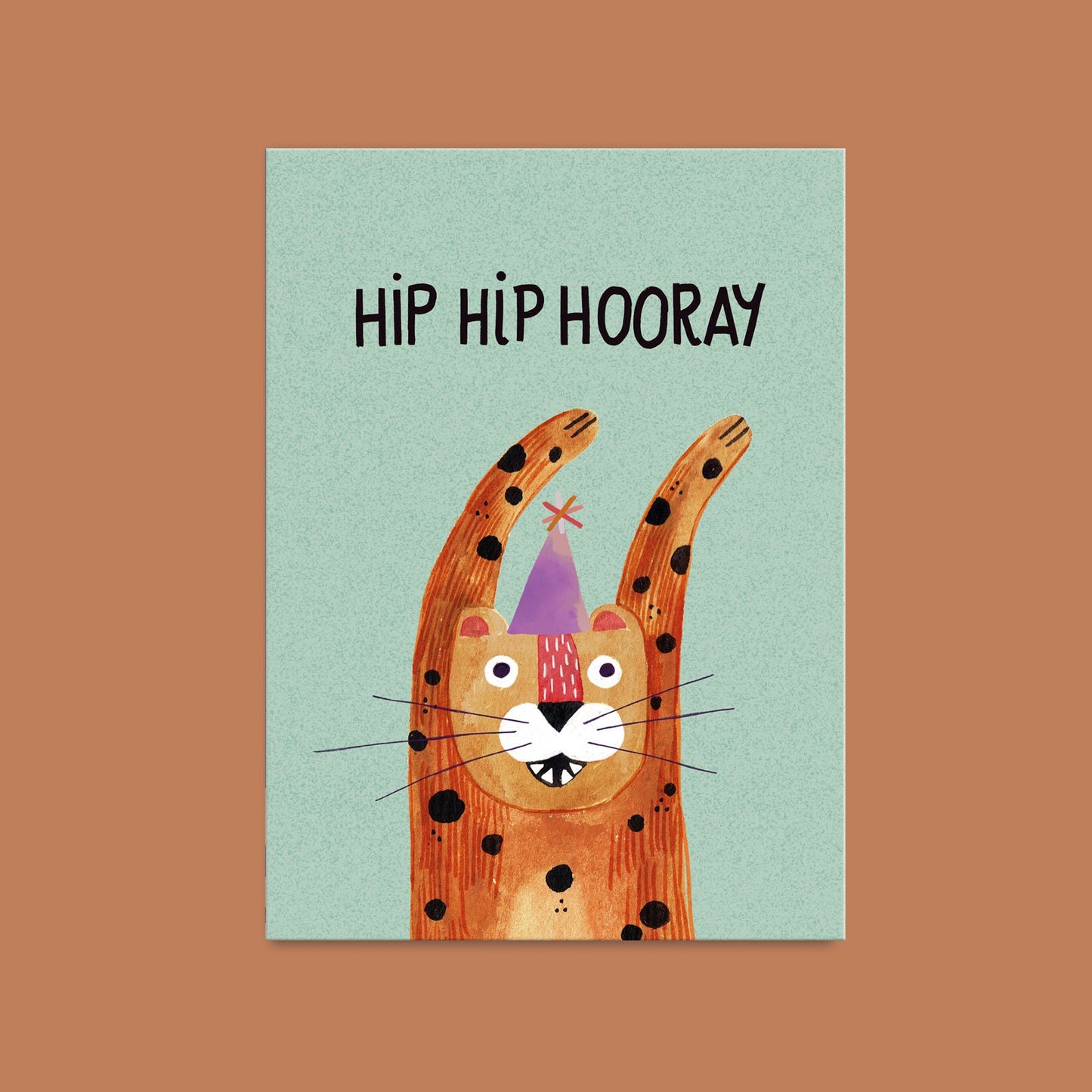 Postkarte Leo Geburtstag Hip Hip Hooray