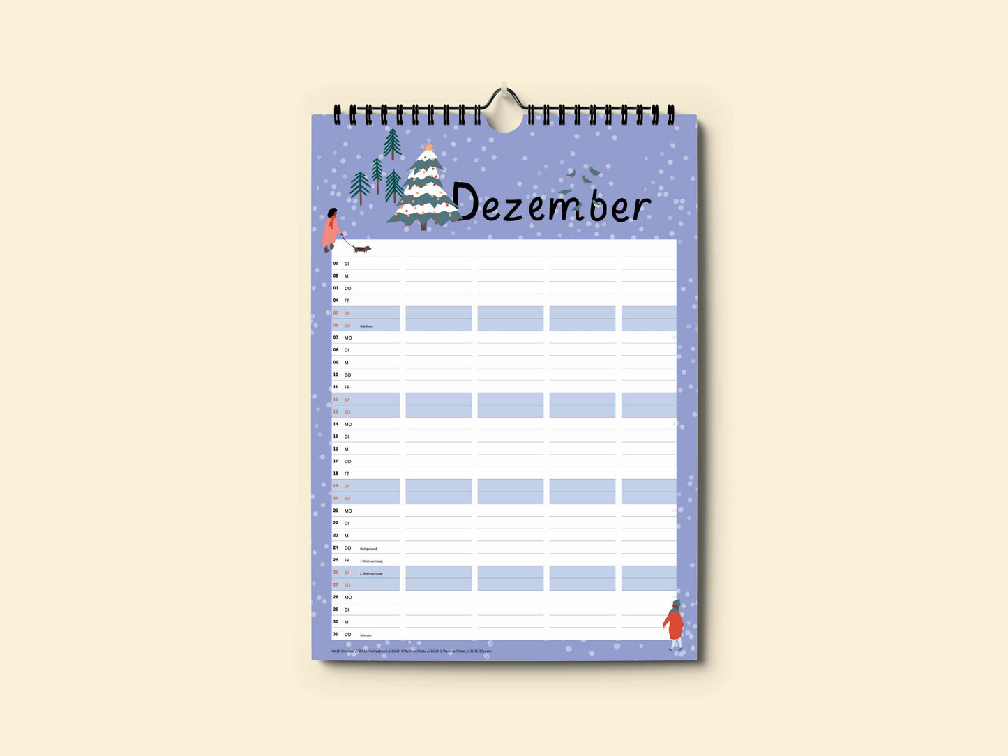 Wandkalender 2026 Familienplaner A3