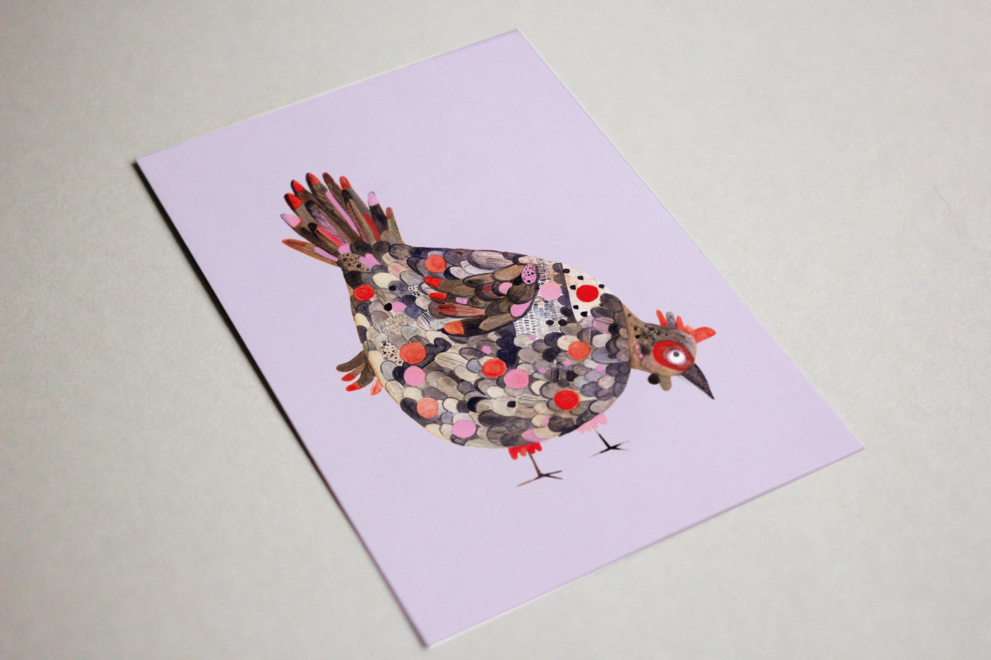 Postkarte Huhn Ostern