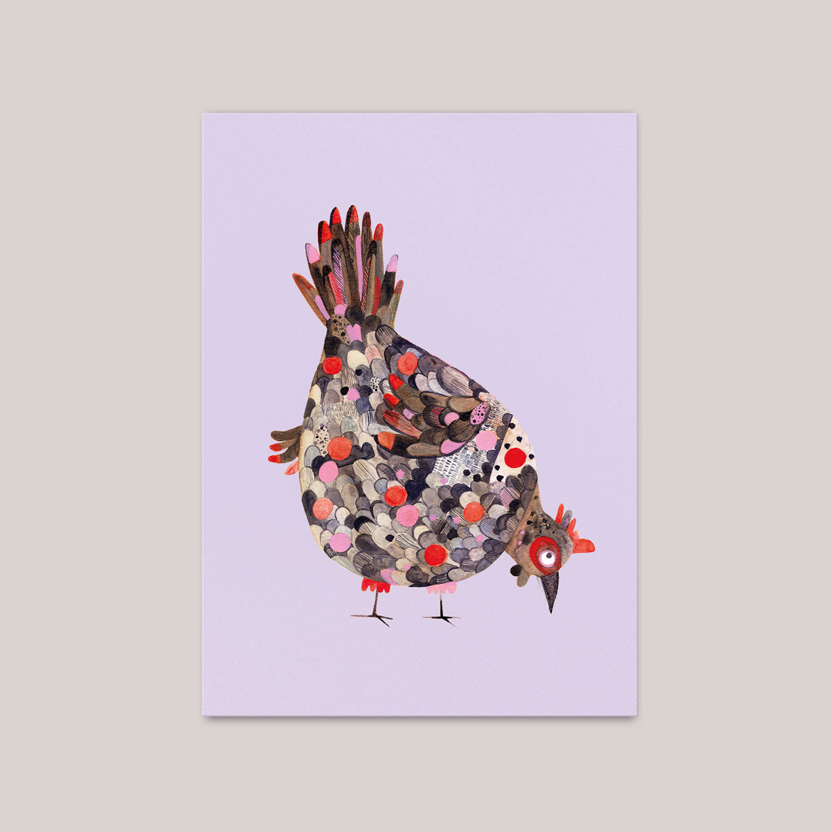 Postkarte Huhn Ostern