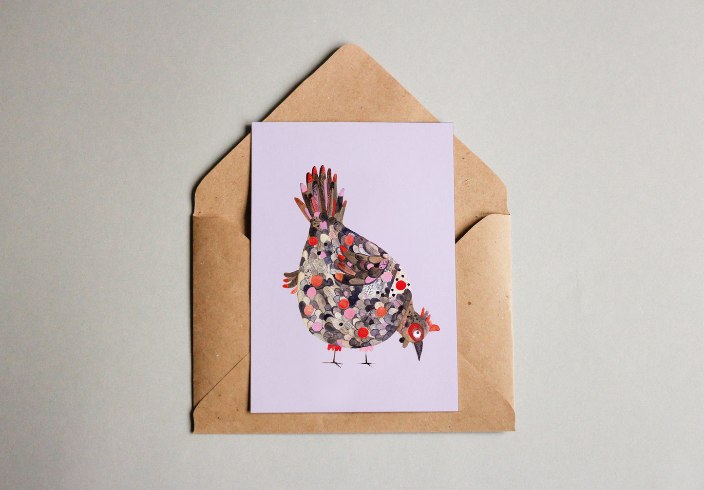 Postkarte Huhn Ostern