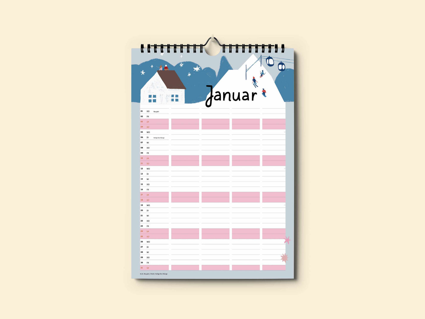 Wandkalender 2026 Familienplaner A3