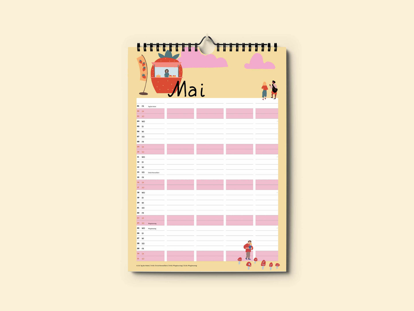 Wandkalender 2026 Familienplaner A3