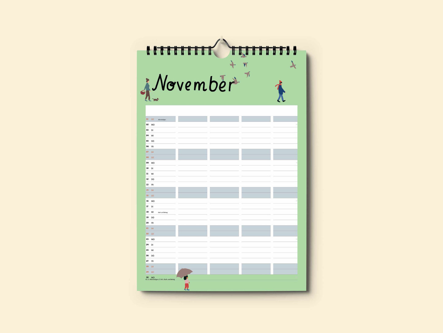 Wandkalender 2026 Familienplaner A3