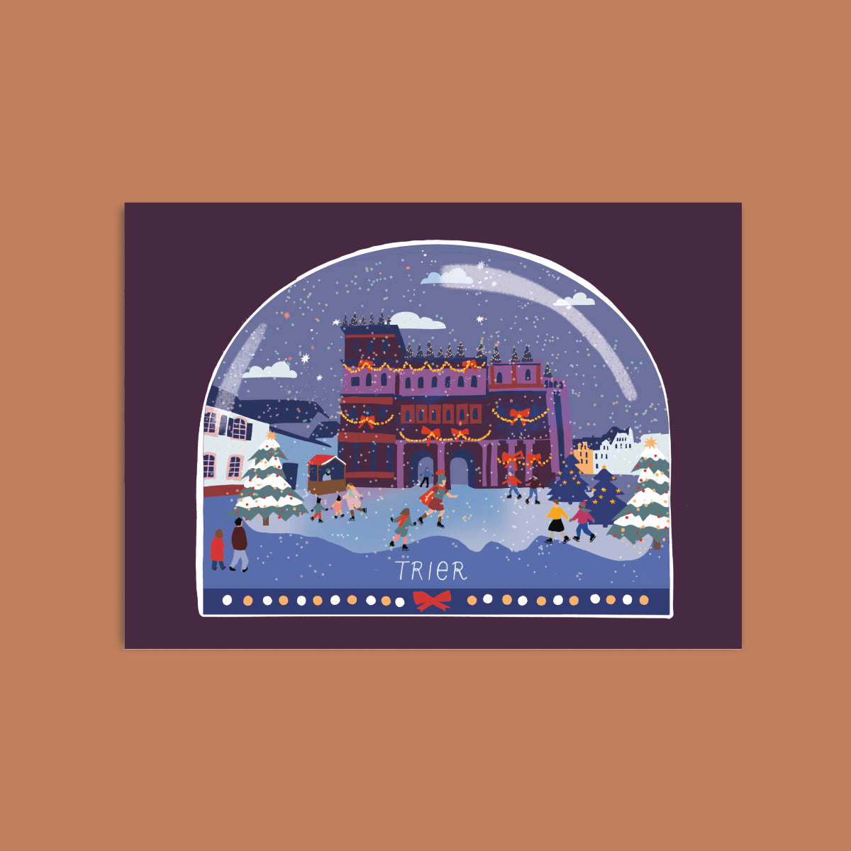 Postkarte: Port Nigra Trier (mit Eislaufbahn) DinA6 • Winterliche Stimmung an der Porta Nigra in Trier