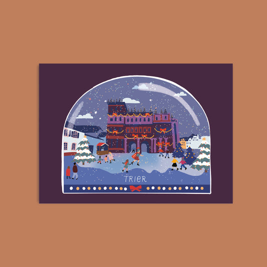 Postkarte: Port Nigra Trier (mit Eislaufbahn) DinA6 • Winterliche Stimmung an der Porta Nigra in Trier