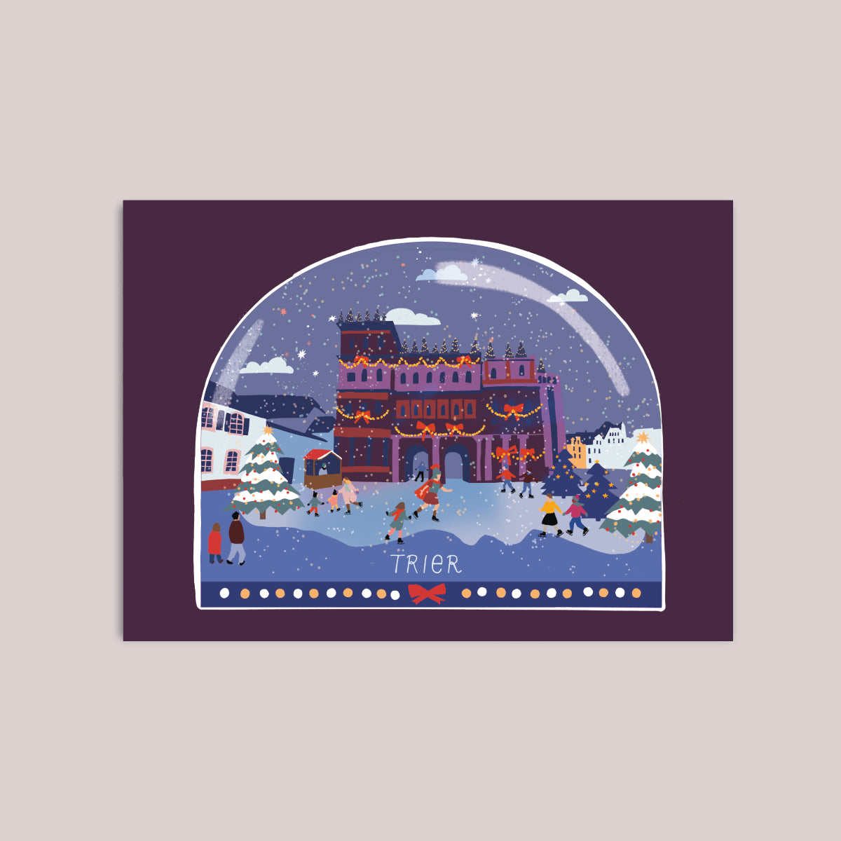 Postkarte: Port Nigra Trier (mit Eislaufbahn) DinA6 • Winterliche Stimmung an der Porta Nigra in Trier