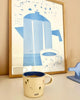 Riso Print Kaffeekanne Risografie - Halber Hahn