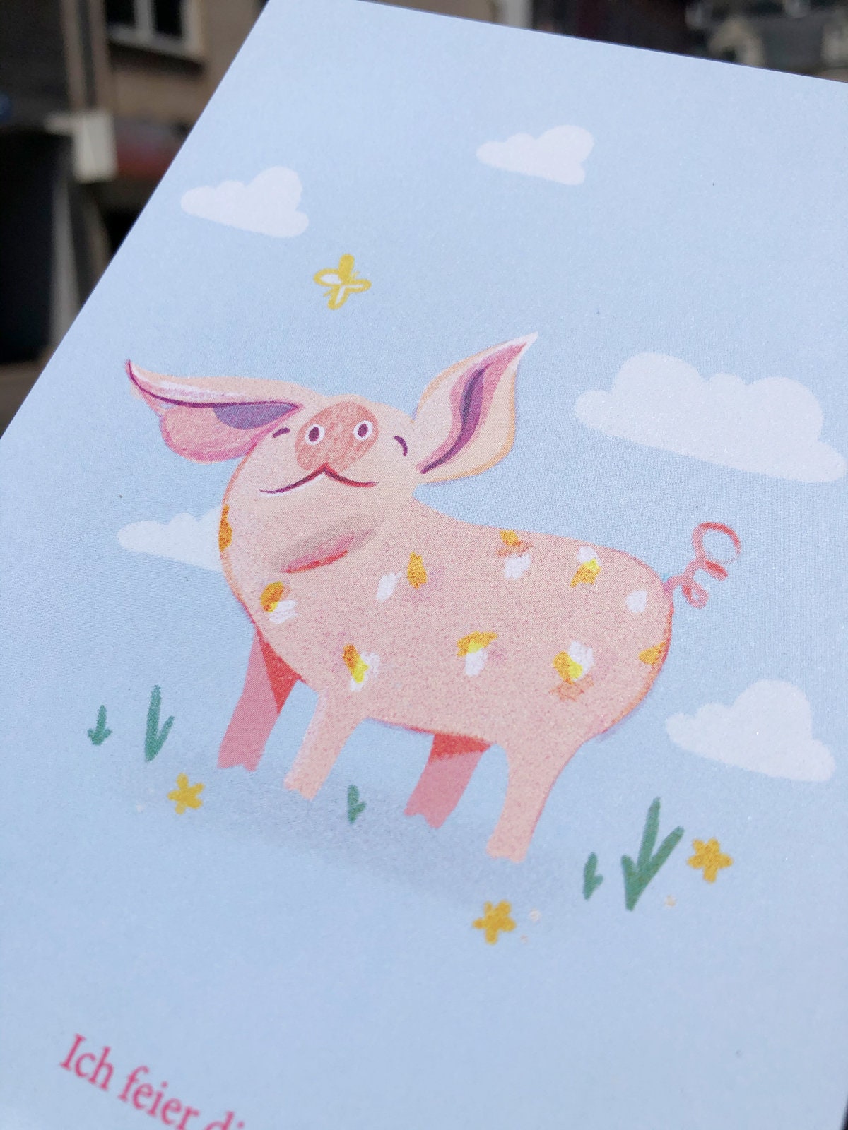 Postkarte Schwein "Ich feier dich!"