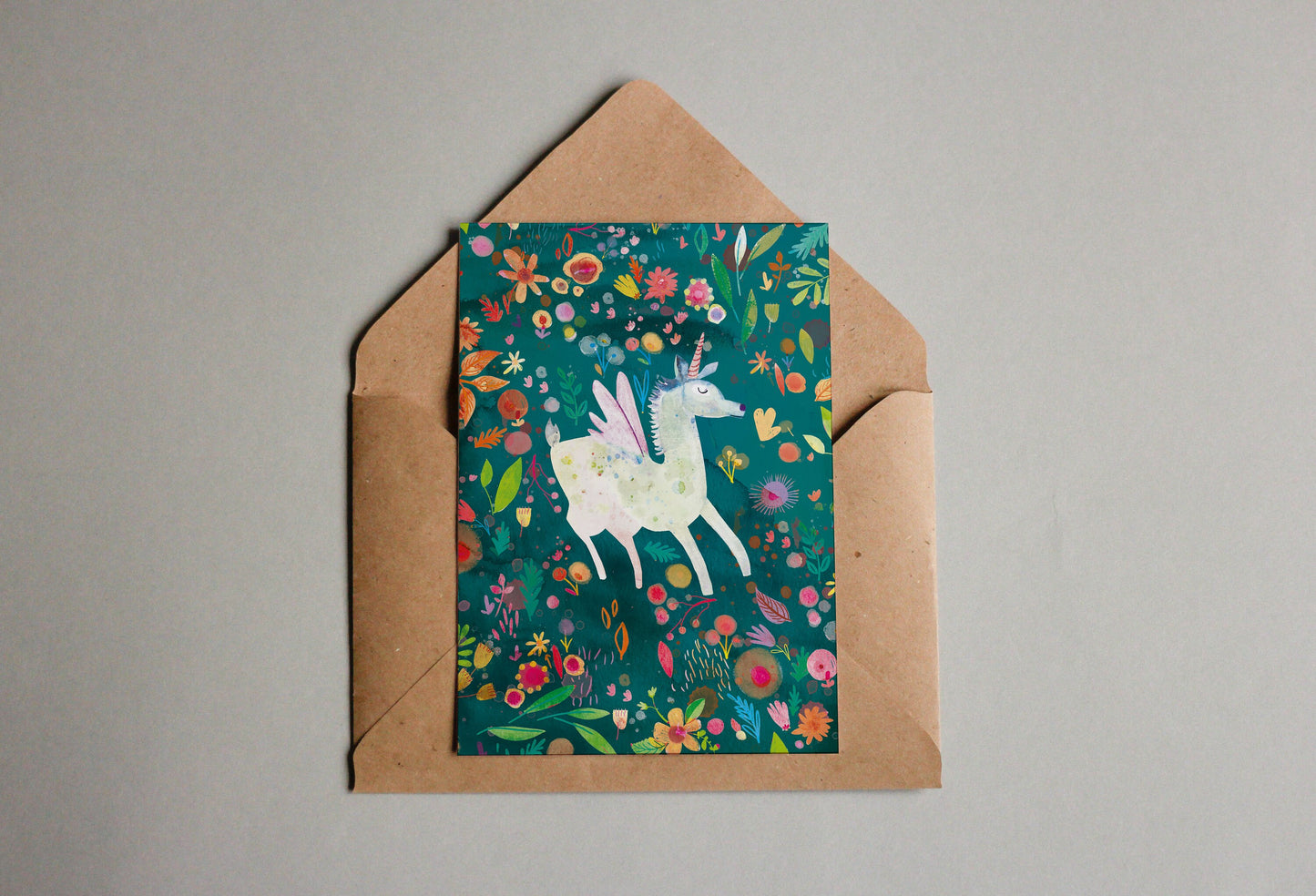 Postkarte Pegasus Einhorn