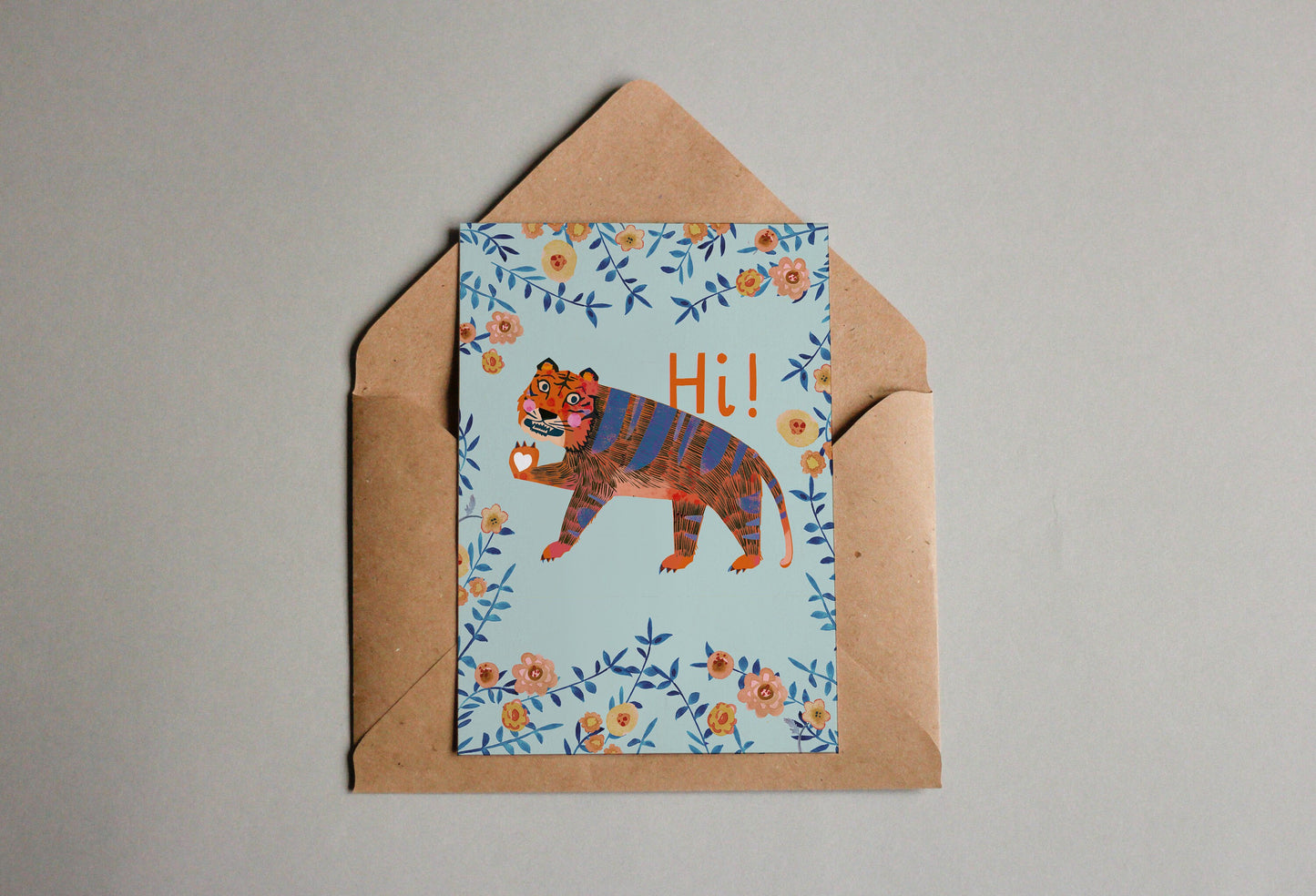 Postkarte Tiger Hi