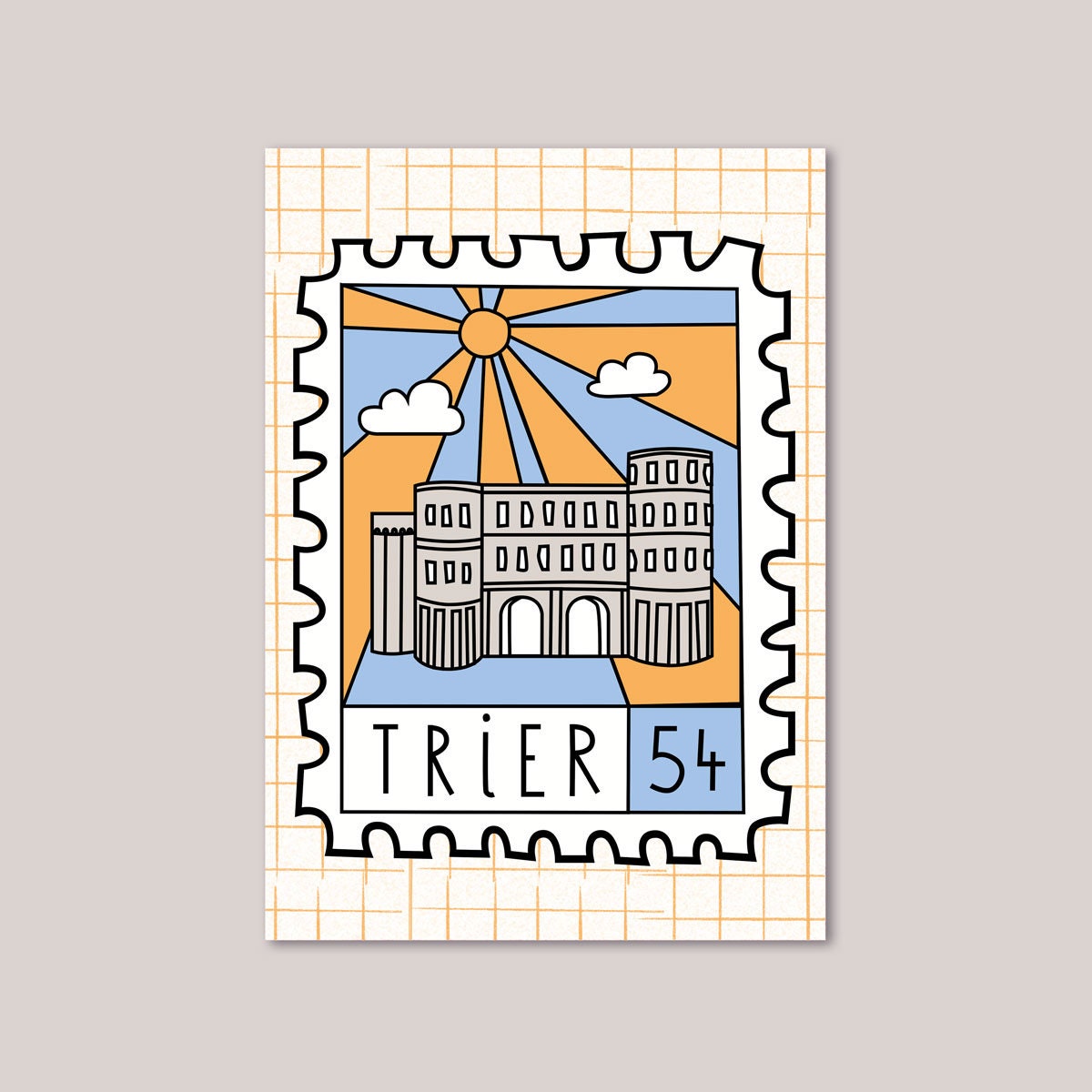 Postkarte Bierfilz Porta Nigra Trier
