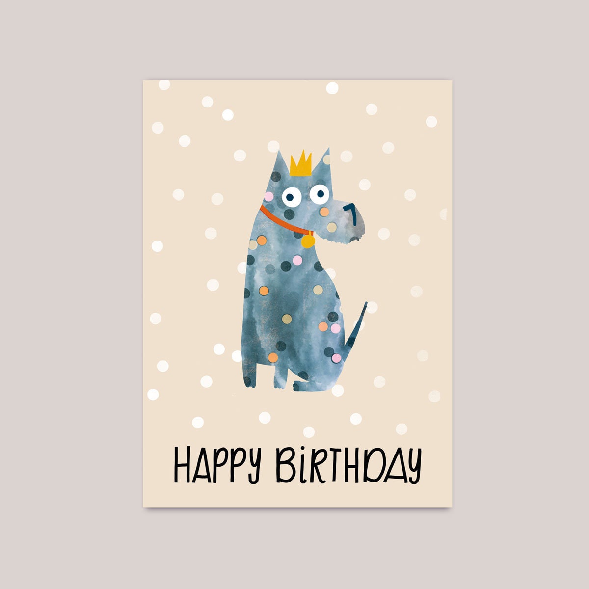 Minikarte Hund Happy Birthday