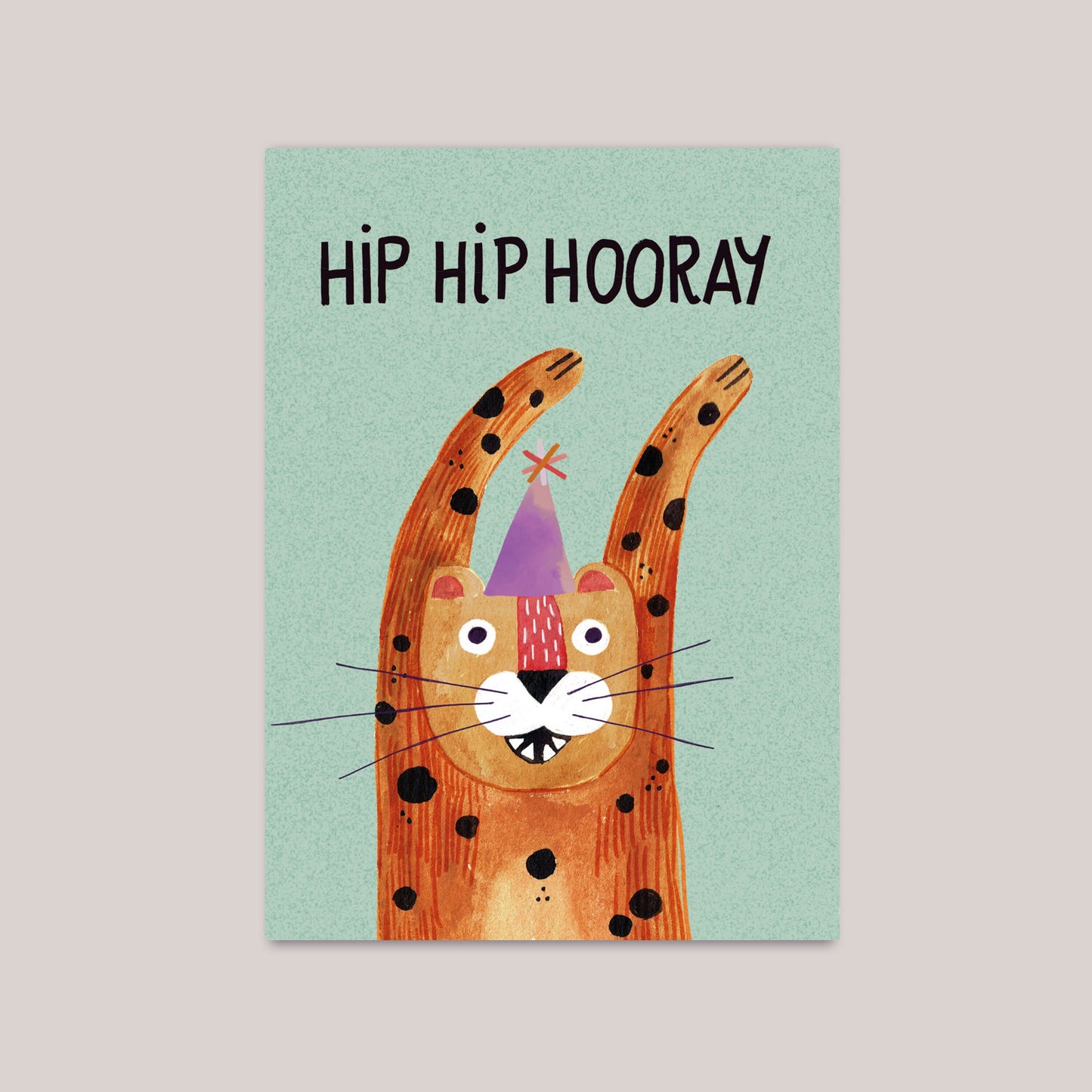 Minikarte Leopard "Hip Hip Hooray"