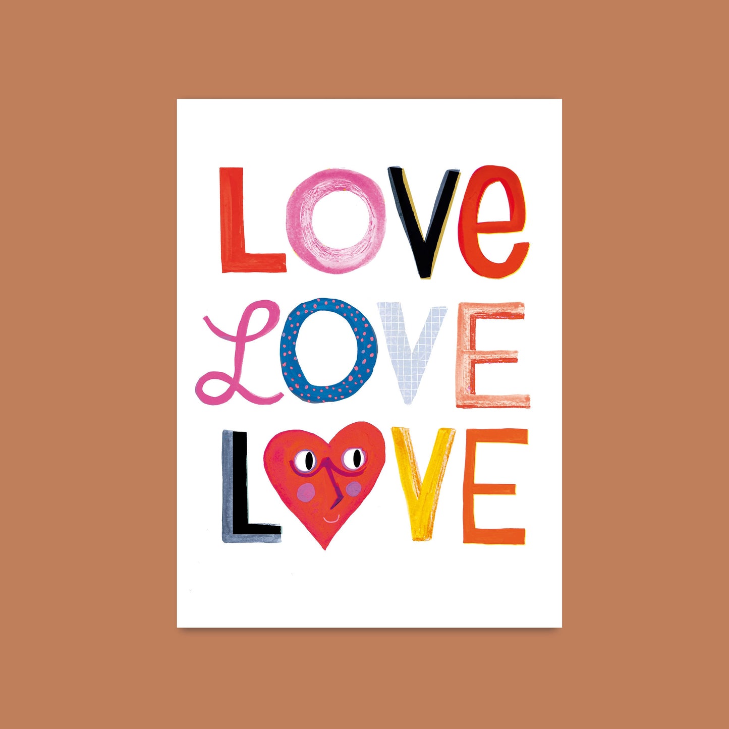 Postkarte LOVE LOVE LOVE