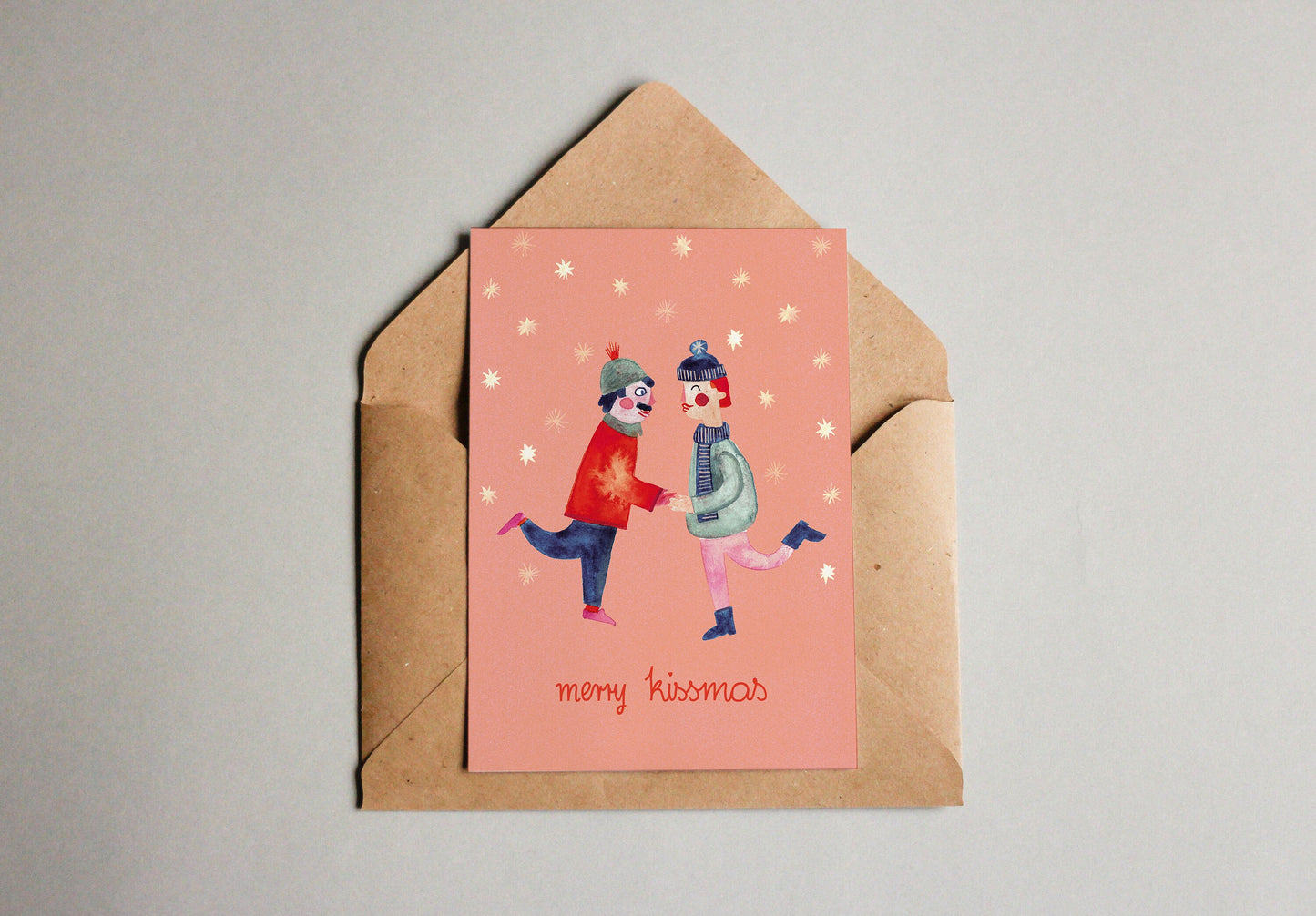 Postkarte "Merry Kissmas" boys