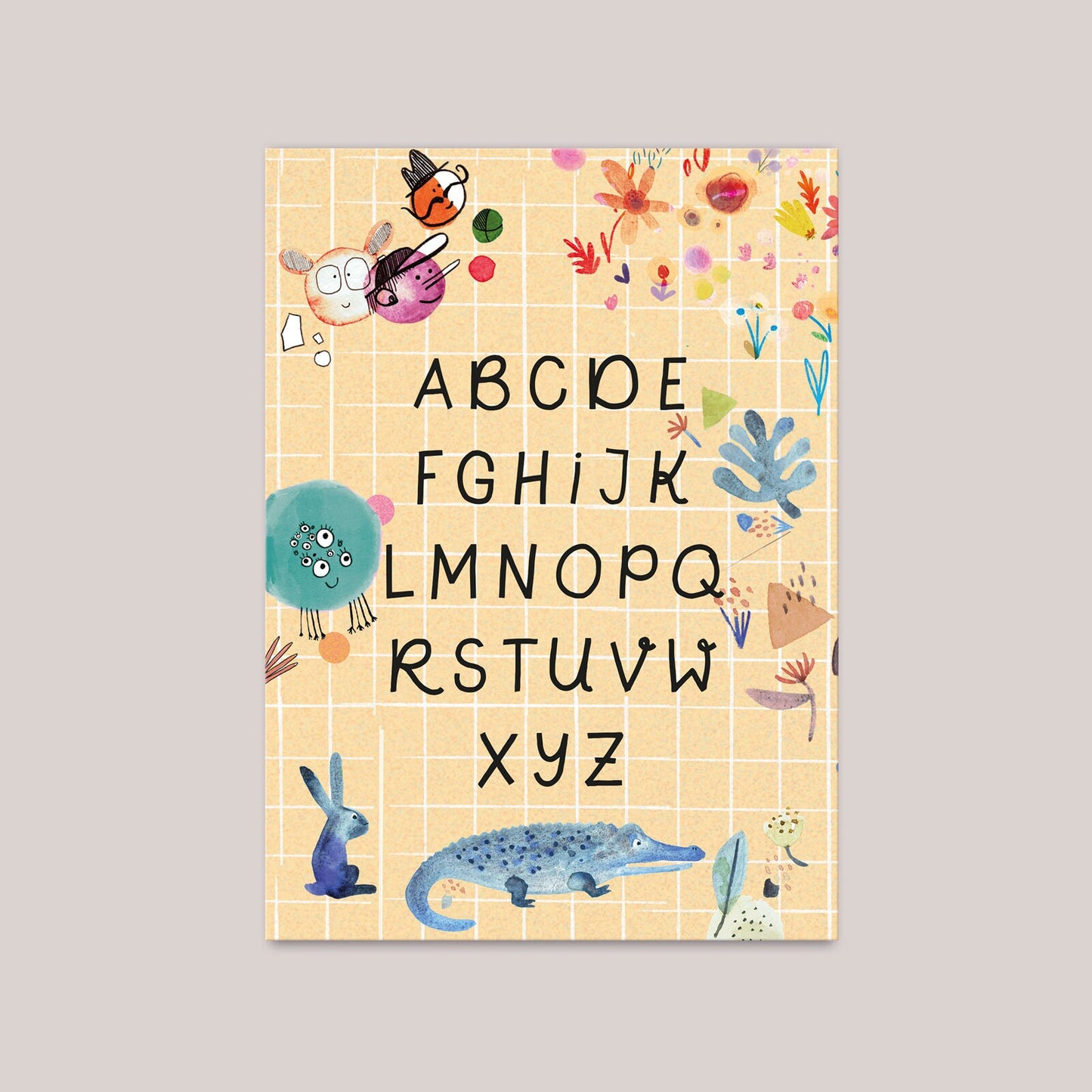 Postkarte Einschulung ABC Alphabet