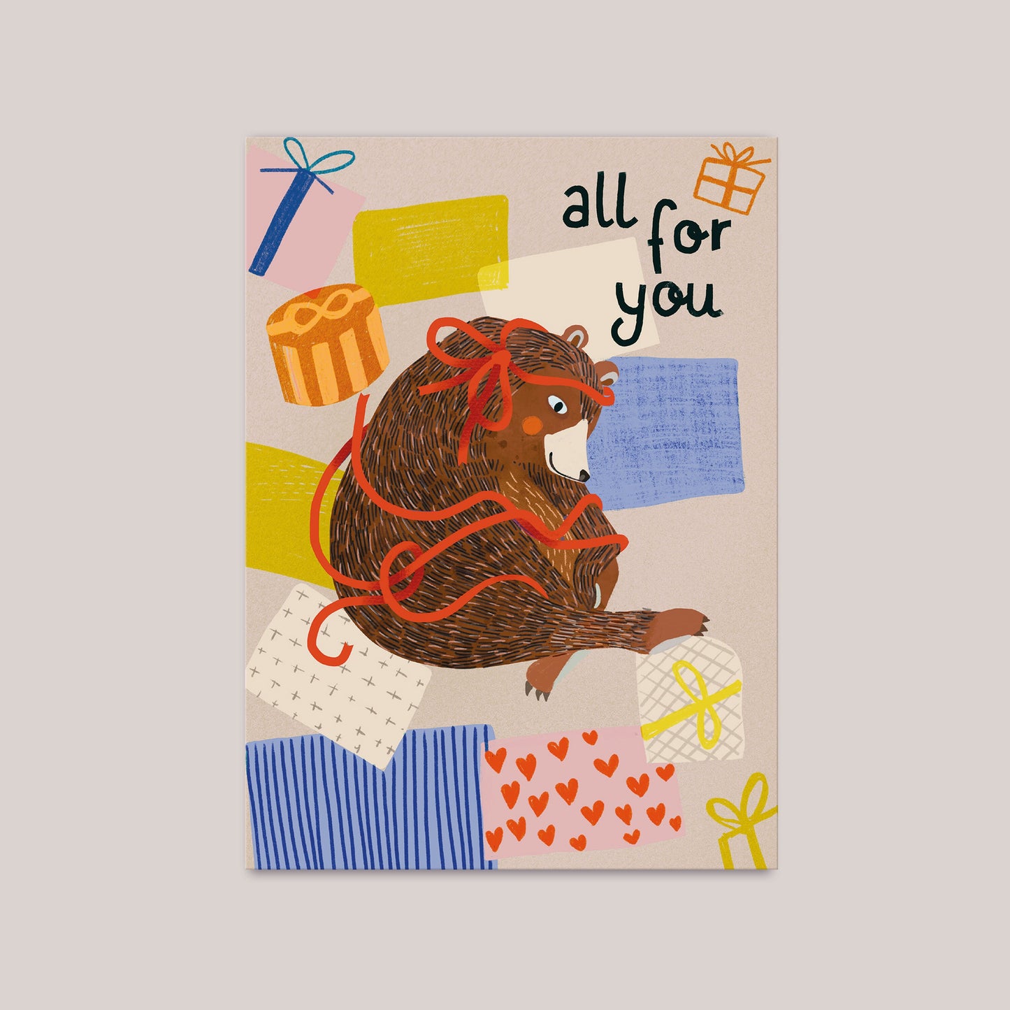 Postkarte Geschenke Bär