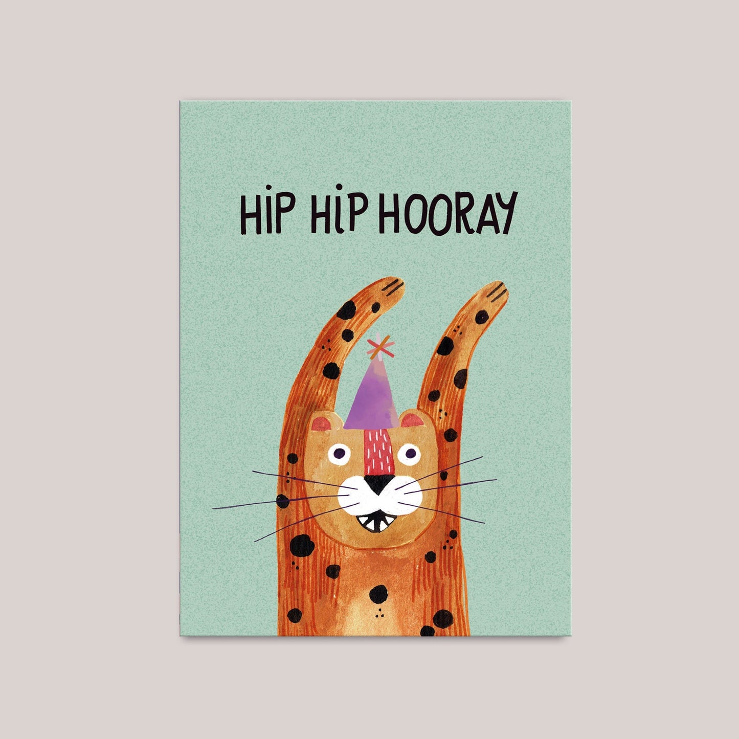 Postkarte Leo Geburtstag Hip Hip Hooray